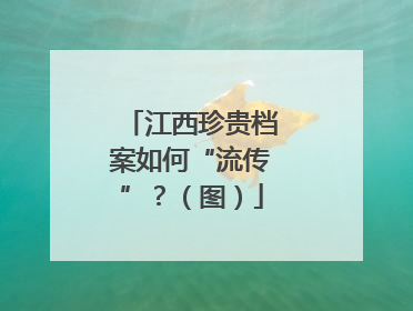 江西珍贵档案如何“流传”？（图）