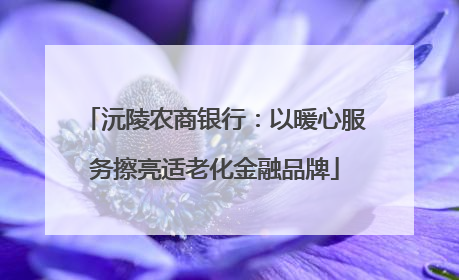 沅陵农商银行：以暖心服务擦亮适老化金融品牌