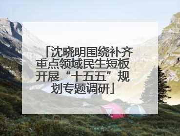 沈晓明围绕补齐重点领域民生短板开展“十五五”规划专题调研