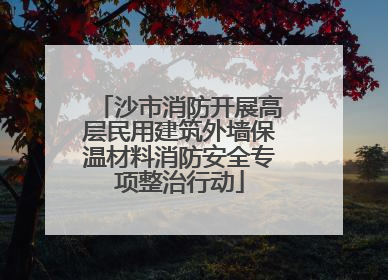 沙市消防开展高层民用建筑外墙保温材料消防安全专项整治行动