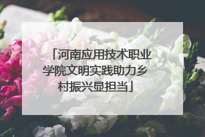 河南应用技术职业学院文明实践助力乡村振兴显担当