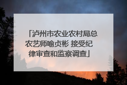 泸州市农业农村局总农艺师喻贞彬 接受纪律审查和监察调查