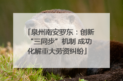 泉州南安罗东：创新“三同步”机制 成功化解重大劳资纠纷