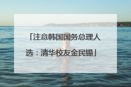 注意韩国国务总理人选：清华校友金民锡