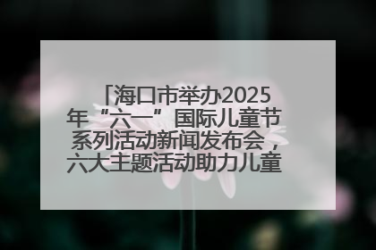 海口市举办2025年“六一”国际儿童节系列活动新闻发布会，六大主题活动助力儿童友好城市建设