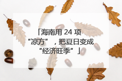 海南用 24 项 “凉方”，把夏日变成 “经济旺季”