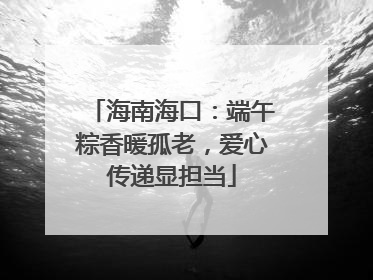 海南海口：端午粽香暖孤老，爱心传递显担当