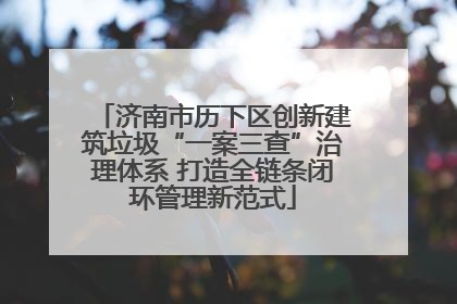 济南市历下区创新建筑垃圾“一案三查”治理体系 打造全链条闭环管理新范式