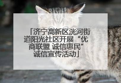 济宁高新区洸河街道阳光社区开展“优商联盟 诚信惠民”诚信宣传活动