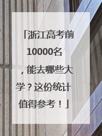 浙江高考前10000名，能去哪些大学？这份统计值得参考！
