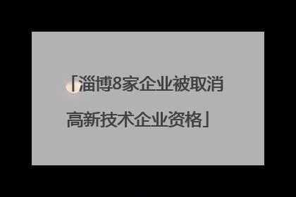 淄博8家企业被取消高新技术企业资格
