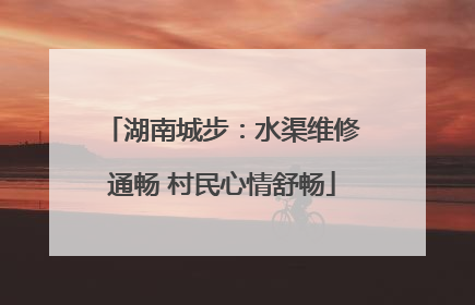 湖南城步：水渠维修通畅 村民心情舒畅