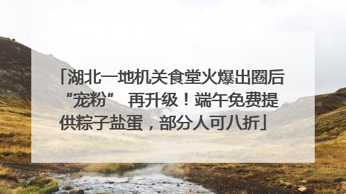 湖北一地机关食堂火爆出圈后“宠粉” 再升级！端午免费提供粽子盐蛋，部分人可八折