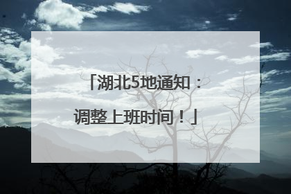 湖北5地通知：调整上班时间！