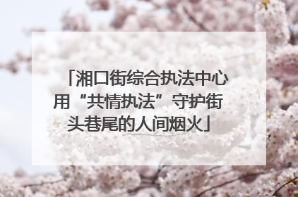 湘口街综合执法中心用“共情执法”守护街头巷尾的人间烟火