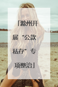 滁州开展“公款私存”专项整治