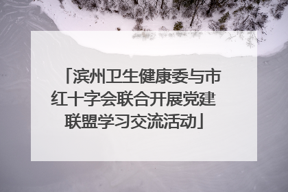 滨州卫生健康委与市红十字会联合开展党建联盟学习交流活动