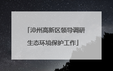 漳州高新区领导调研生态环境保护工作