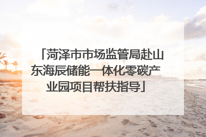 菏泽市市场监管局赴山东海辰储能一体化零碳产业园项目帮扶指导