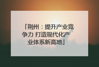 荆州：提升产业竞争力 打造现代化产业体系新高地