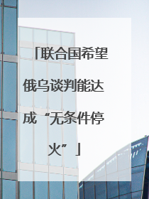联合国希望俄乌谈判能达成“无条件停火”
