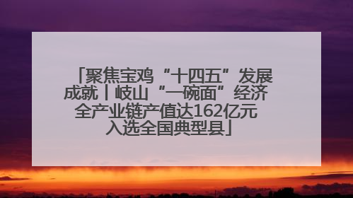 聚焦宝鸡“十四五”发展成就丨岐山“一碗面”经济全产业链产值达162亿元 入选全国典型县