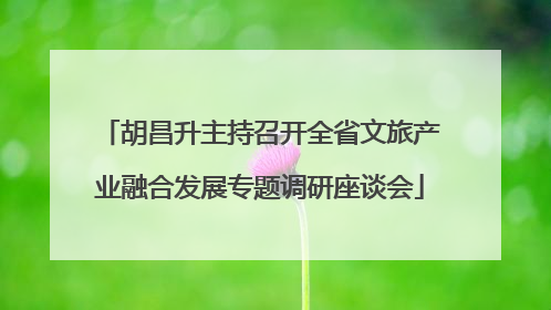 胡昌升主持召开全省文旅产业融合发展专题调研座谈会