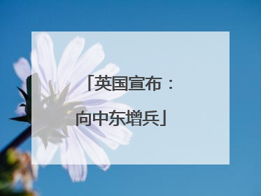 英国宣布：向中东增兵