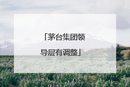 茅台集团领导层有调整