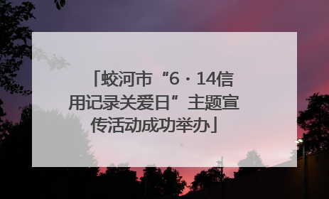 蛟河市“6・14信用记录关爱日”主题宣传活动成功举办