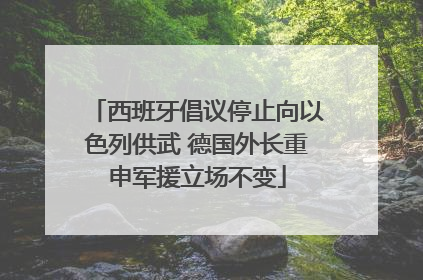 西班牙倡议停止向以色列供武 德国外长重申军援立场不变