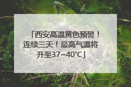 西安高温黄色预警！连续三天！最高气温将升至37~40℃