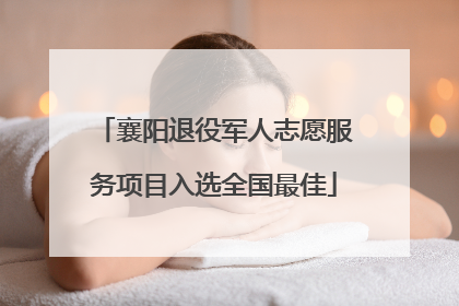 襄阳退役军人志愿服务项目入选全国最佳