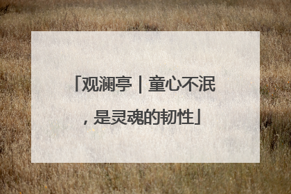 观澜亭｜童心不泯，是灵魂的韧性
