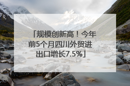 规模创新高！今年前5个月四川外贸进出口增长7.5%