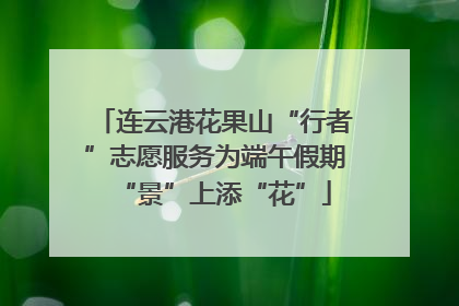 连云港花果山“行者”志愿服务为端午假期“景”上添“花”