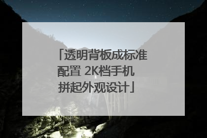 透明背板成标准配置 2K档手机拼起外观设计