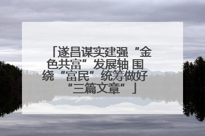 遂昌谋实建强“金色共富”发展轴 围绕“富民”统筹做好“三篇文章”