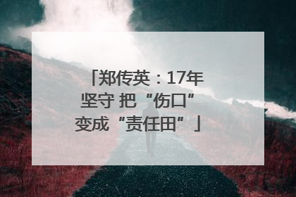 郑传英：17年坚守 把“伤口”变成“责任田”