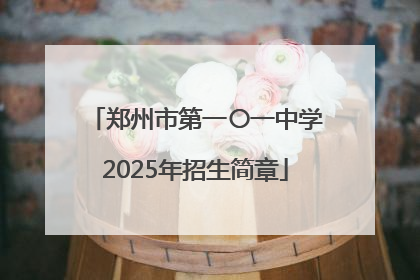 郑州市第一〇一中学2025年招生简章