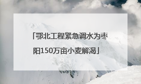鄂北工程紧急调水为枣阳150万亩小麦解渴