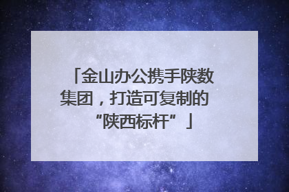 金山办公携手陕数集团，打造可复制的“陕西标杆”