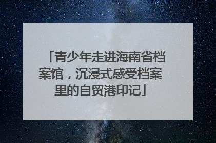 青少年走进海南省档案馆，沉浸式感受档案里的自贸港印记