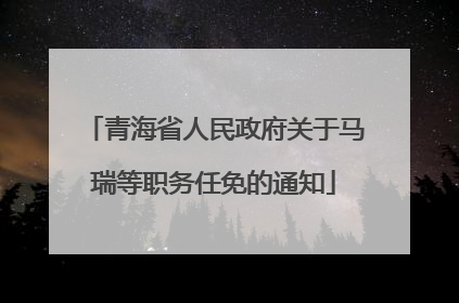 青海省人民政府关于马瑞等职务任免的通知