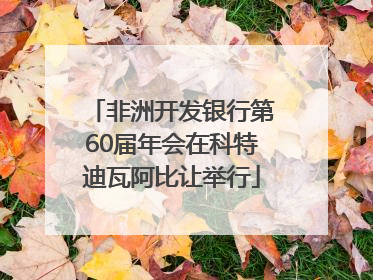非洲开发银行第60届年会在科特迪瓦阿比让举行