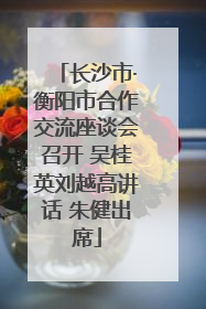 长沙市·衡阳市合作交流座谈会召开 吴桂英刘越高讲话 朱健出席