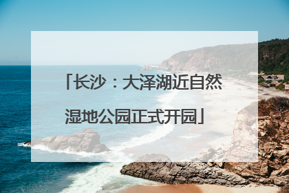 长沙：大泽湖近自然湿地公园正式开园