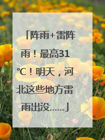 阵雨+雷阵雨！最高31℃！明天，河北这些地方雷雨出没……