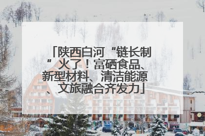 陕西白河“链长制”火了！富硒食品、新型材料、清洁能源、文旅融合齐发力