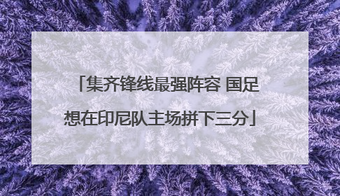 集齐锋线最强阵容 国足想在印尼队主场拼下三分